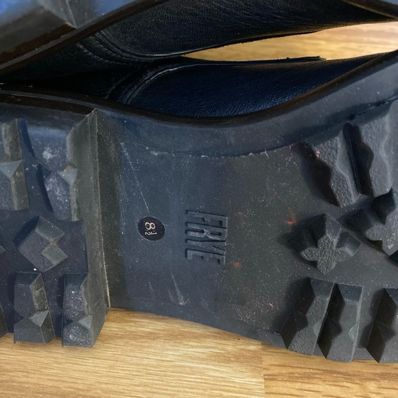 Frye Bowery Lace Up Boots Black Pebbled Leather Men’s 8.5 M Made in Italy - Picture 7 of 13